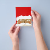 Prospectus 11,4 Cm X 14,2 Cm Illustration du Père Noël (main)