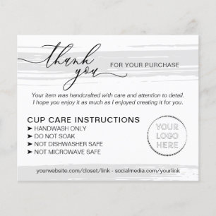 Prospectus 11,4 Cm X 14,2 Cm Instructions d'entretien de la tasse tumbler pour