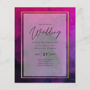 Prospectus 11,4 Cm X 14,2 Cm Intense Magenta Plum Purple Encre Mariage INVITE