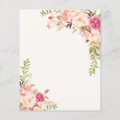 Prospectus 11,4 Cm X 14,2 Cm Invitation à la douche nuptiale Rose (Dos)