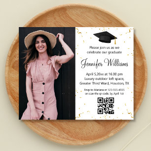 Prospectus 11,4 Cm X 14,2 Cm invitation à la fête de fin d'études avec code QR