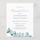 Prospectus 11,4 Cm X 14,2 Cm Invitation à la répétition d'eucalyptus budget (Devant)