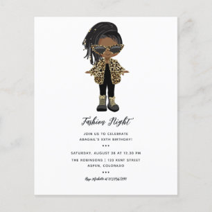 Prospectus 11,4 Cm X 14,2 Cm Invitation à une soirée de mode pour filles