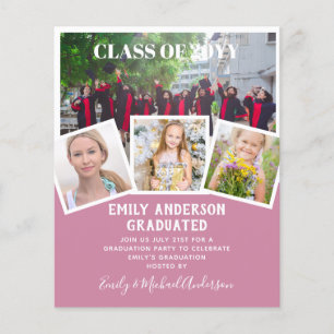 PROSPECTUS 11,4 CM X 14,2 CM INVITATION ANNONCE GRADUATION PHOTO PET BUDGET MER