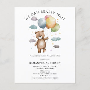 Prospectus 11,4 Cm X 14,2 Cm Invitation Baby shower d'attente budgétaire