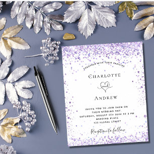 Prospectus 11,4 Cm X 14,2 Cm Invitation budgétaire du script de parties scintil