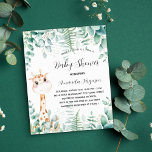 Prospectus 11,4 Cm X 14,2 Cm Invitation budgétaire girafe baby shower eucalyptu<br><div class="desc">Veuillez noter que cette invitation est sur papier de prospectus et très mince. Les enveloppes ne sont pas incluses. Pour des invitations plus épaisses (même conception), veuillez visiter notre magasin. Pour un baby shower, neutre du point de vue du genre. Un arrière - plan blanc. Une jolie petite girafe et...</div>