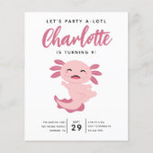 Prospectus 11,4 Cm X 14,2 Cm Invitation d'anniversaire Axolotl (Devant)