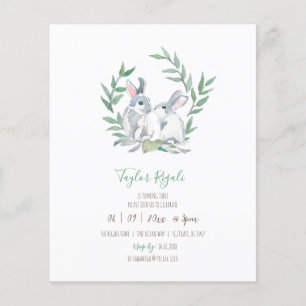 Prospectus 11,4 Cm X 14,2 Cm Invitation d'anniversaire budget Lapin de la forêt