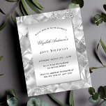 Prospectus 11,4 Cm X 14,2 Cm Invitation d'anniversaire d'anniversaire Silver él<br><div class="desc">Veuillez noter que cette invitation est sur papier de prospectus et très mince. Les enveloppes ne sont pas incluses. Pour des invitations plus épaisses (même conception),  veuillez visiter notre magasin. Un motif moderne à carreaux argent comme arrière - plan. Personnalisez et ajoutez un nom et des détails du parti.</div>