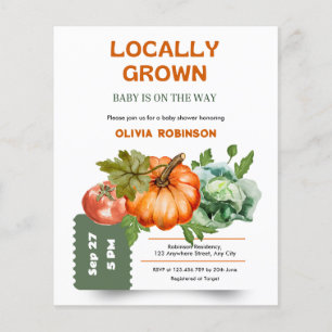 Prospectus 11,4 Cm X 14,2 Cm Invitation de Baby Shower au Marché de Producteurs