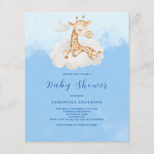 Prospectus 11,4 Cm X 14,2 Cm Invitation de baby shower pas chère pour un garçon