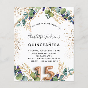 Prospectus 11,4 Cm X 14,2 Cm Invitation de budget de verdure d'eucalyptus de Qu