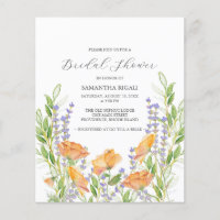 Invitation de douche nuptiale budget Floral