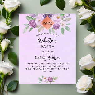 Prospectus 11,4 Cm X 14,2 Cm Invitation de fête de fin d'études sur budget avec