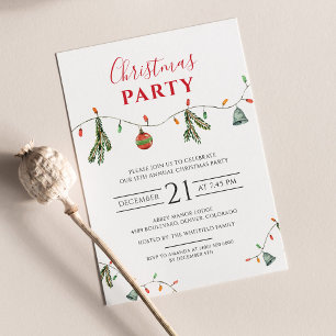 Prospectus 11,4 Cm X 14,2 Cm Invitation de fête de Noël moderne et économique