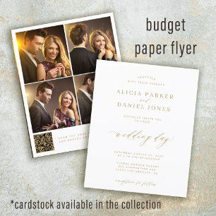 Prospectus 11,4 Cm X 14,2 Cm Invitation de mariage à collage photo 4 avec QR co