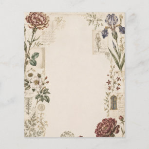Prospectus 11,4 Cm X 14,2 Cm Invitation de mariage botanique Renaissance