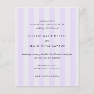 Prospectus 11,4 Cm X 14,2 Cm Invitation de mariage budget moderne avec rayures