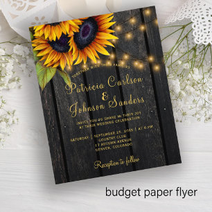 Prospectus 11,4 Cm X 14,2 Cm Invitation de mariage champêtre budget pas cher to