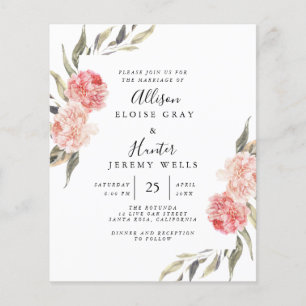 Prospectus 11,4 Cm X 14,2 Cm Invitation de mariage économique   Alise Flyer