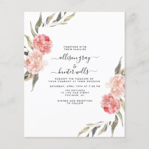 Prospectus 11,4 Cm X 14,2 Cm Invitation de mariage floral à petit budget Alis