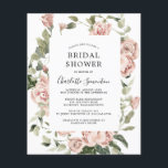 Prospectus 11,4 Cm X 14,2 Cm Invitation de mariage floral rose pastel Budget<br><div class="desc">De belles roses poussiéreuses roses élégantes sont nichées dans un feuillage vert foncé. Parfait pour une douche de mariée de printemps ou d'été.</div>