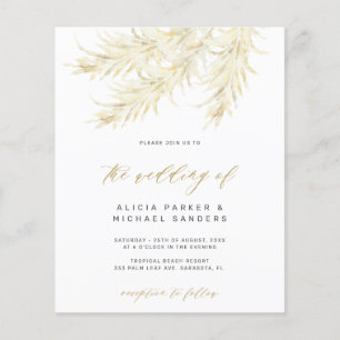 Prospectus 11,4 Cm X 14,2 Cm Invitation de mariage pas chère avec herbe des pam