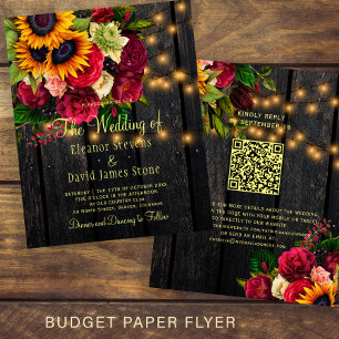 Prospectus 11,4 Cm X 14,2 Cm Invitation de mariage rustique en bois de campagne