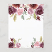 Prospectus 11,4 Cm X 14,2 Cm Invitation Florale rose Mariage Bourgogne (Dos)