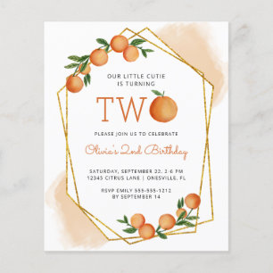 Prospectus 11,4 Cm X 14,2 Cm Invitation pour le 2ème anniversaire de Little Cut