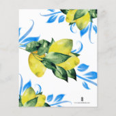 Prospectus 11,4 Cm X 14,2 Cm Invitations au baptême budgétaire Citrons religieu (Dos)