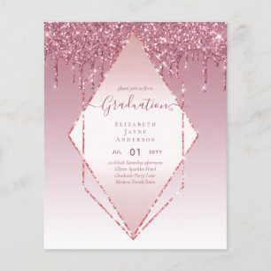 Prospectus 11,4 Cm X 14,2 Cm INVITATIONS DE DIPLÔME - Parties scintillant de go