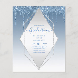 Prospectus 11,4 Cm X 14,2 Cm INVITATIONS DE DIPLÔME - Parties scintillant de go