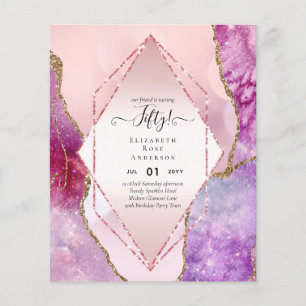 Prospectus 11,4 Cm X 14,2 Cm Invitations de fête du 50e anniversaire Parties sc