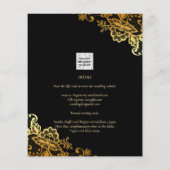 Prospectus 11,4 Cm X 14,2 Cm Invitations de Mariage Black Gold Lace (Dos)