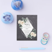 Prospectus 11,4 Cm X 14,2 Cm INVITATIONS DE MARIAGE BUDGÉTAIRE - Roses blanches (Simple)