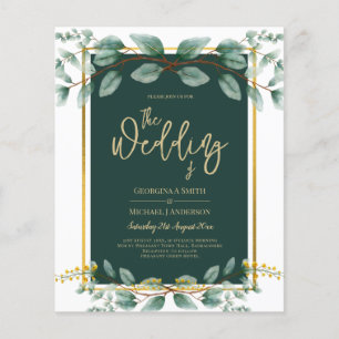Prospectus 11,4 Cm X 14,2 Cm Invitations de mariage Eucalyptus Emerald Green Go