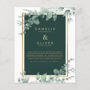 Prospectus 11,4 Cm X 14,2 Cm Invitations de mariage Eucalyptus Emerald Green Go