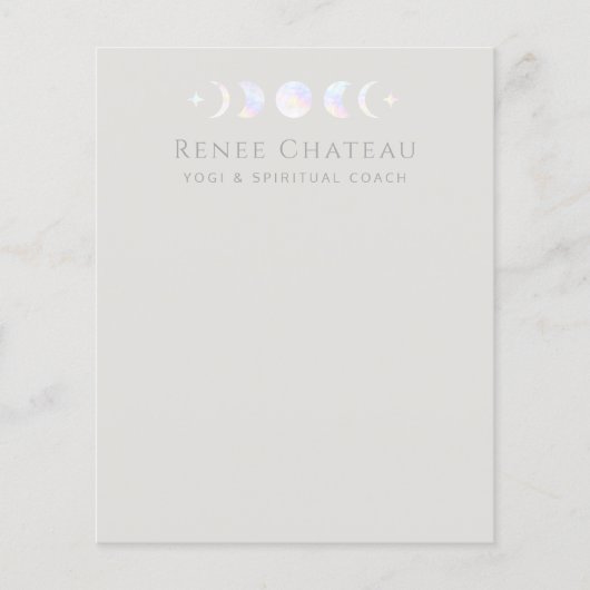 Prospectus 11,4 Cm X 14,2 Cm Iridescente Lune Phase Yoga Coach Spirituel (Devant)