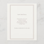 Prospectus 11,4 Cm X 14,2 Cm Ivory taupe monogram wreath wedding Save the Date  (Dos)