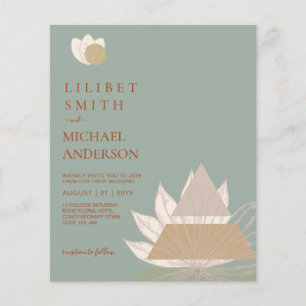 Prospectus 11,4 Cm X 14,2 Cm Japandi Mariage Scandinave Abstrait géométrique