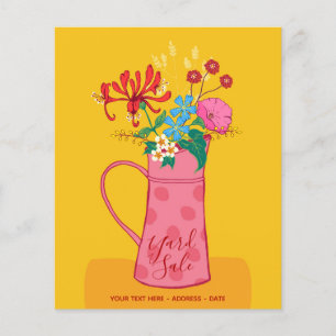 Prospectus 11,4 Cm X 14,2 Cm JARDIN VENTE - Jardin vintage fleuri faire-part