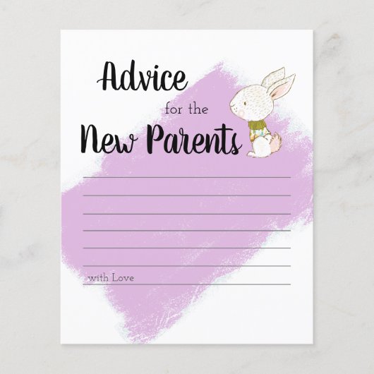 Prospectus 11,4 Cm X 14,2 Cm Jeu de Baby shower Bunny - Conseils (Devant)