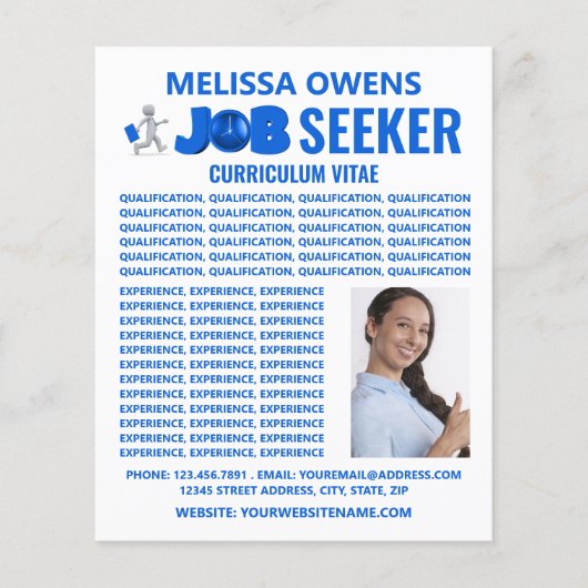 Prospectus 11,4 Cm X 14,2 Cm Job Seekers Logo, Curriculum Vitae Flyer (Devant)