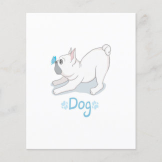 Prospectus 11,4 Cm X 14,2 Cm Joli Bouledogue Français Avec Papillon