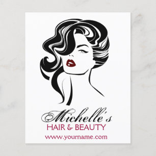 Prospectus 11,4 Cm X 14,2 Cm Jolie fille avec cheveux ondulés Icône maquillage
