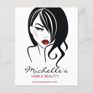 Prospectus 11,4 Cm X 14,2 Cm Jolie fille avec cheveux ondulés Icône maquillage