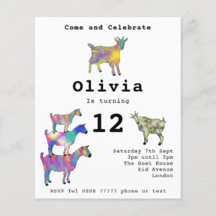 Prospectus 11,4 Cm X 14,2 Cm Jote Goat Girls Budget de fête d'anniversaire