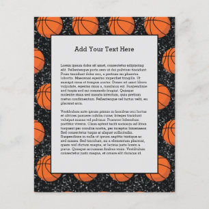 Prospectus 11,4 Cm X 14,2 Cm Joueur de Basket-ball Sport Balle Élégant Noir Pai